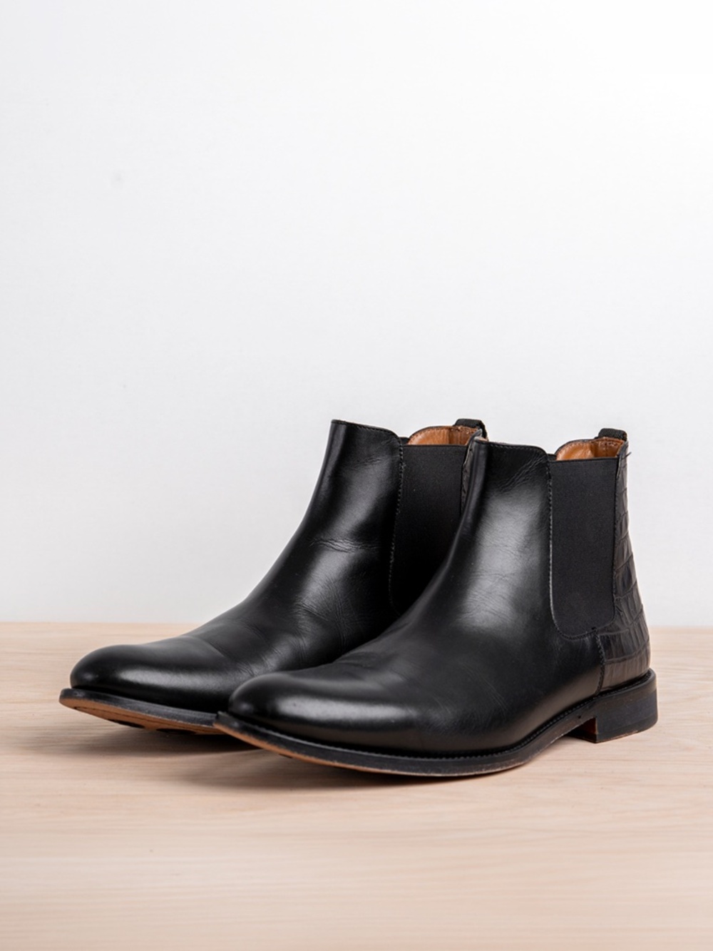 TAFT Hiro Chelsea Boot Midnight Leather Size 10
